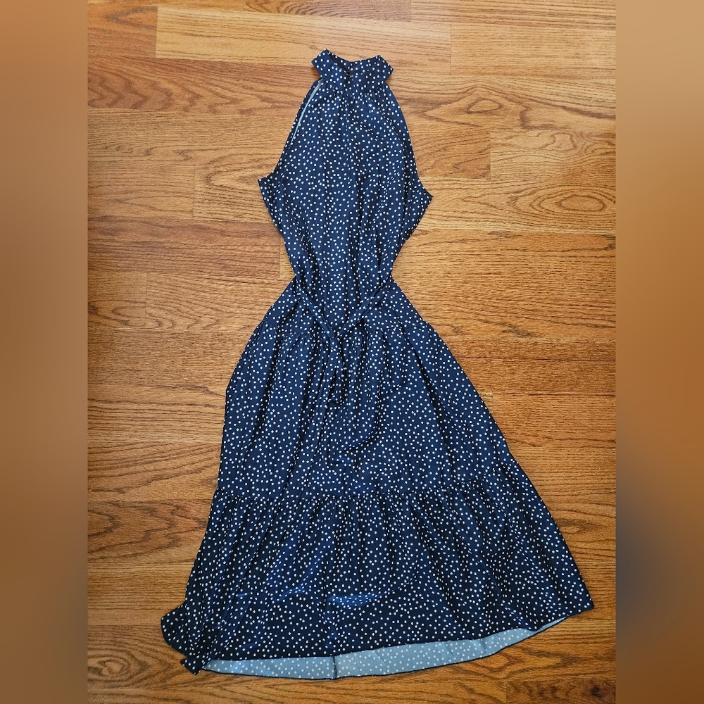Polka Dot Halter Maxi Dress